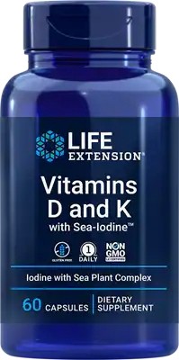 Vitamins D and K with Sea-Iodine™. 60 capsules LIFE Extension