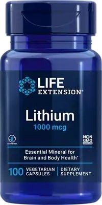 Lithium  1000mg 100 vcaps LIFE Extension