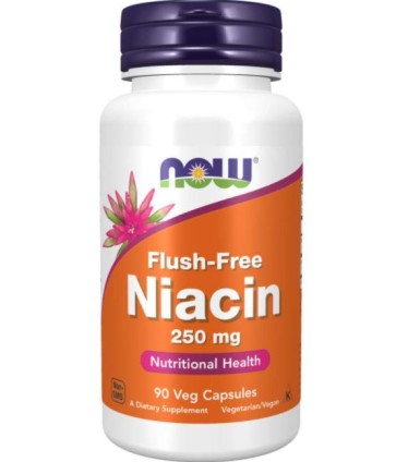 Flush-Free Niacin 250 mg 90 Veg Capsules NOW Foods