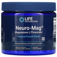 Neuro-Mag Magnesium L-Threonate (Tropical Punch) 93.35 grams Life Extension